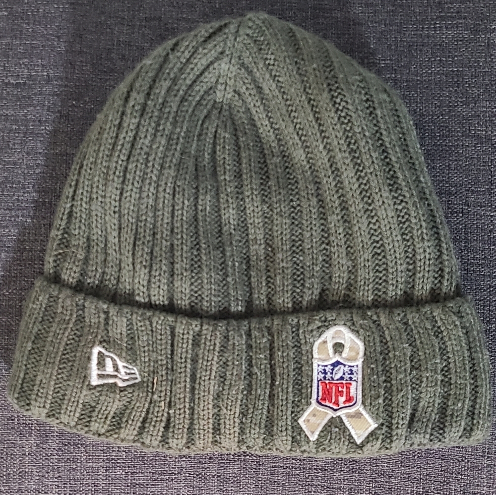 NFL New Era Olive NFL Salute To Service cuff knit beani Hat Dallas Cowboys